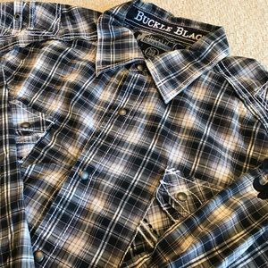 Buckle Black Button Down Shirt